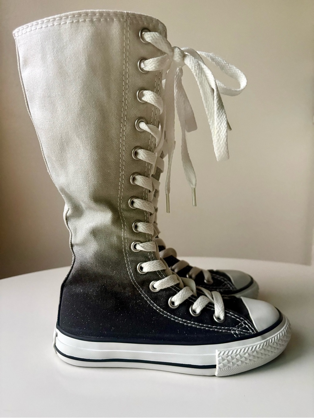 RARE Vintage Converse Chuck Taylor All Star XX-Hi Ombre Sparkle Youth Kids 10.5